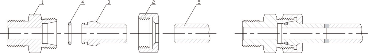 XYG-ZM管接頭安裝說明 XYG-ZM管接頭安裝說明